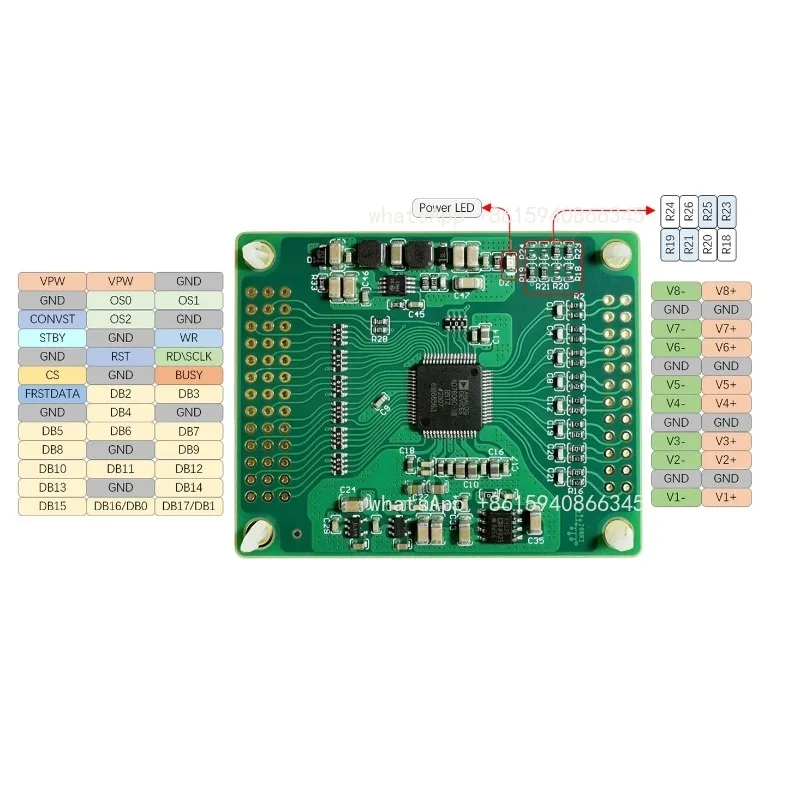 AD7606C-18 ADC Module Development Board 8CH 18Bit 1Msps Parallel Synchronous Sampling High Bandwidth