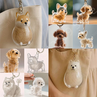Dog Cat Hair Storage Pendant Keychain Box Couple Car Key Chains Jewelry Souvenir Pet Lover Keepsake Memorial Keychain Gift Decor