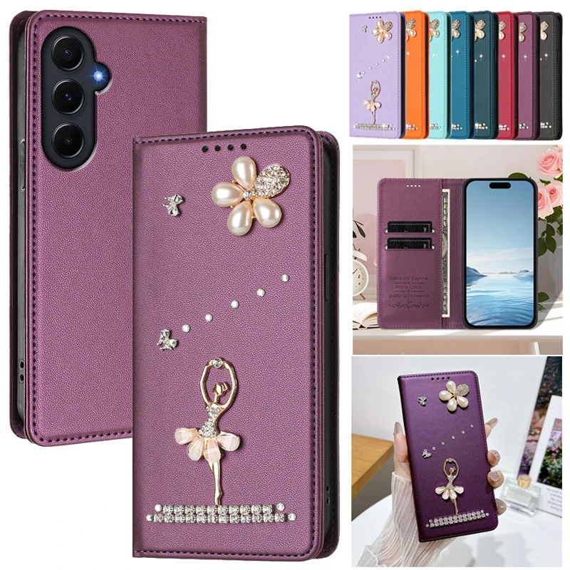 ME06 Magnetic Leather Phone Case For Samsung Galaxy A57 A37 A17 A07 A06 A16 A26 A36 A56 5G 4G Wallet Anti-theft Flip Cover 2026
