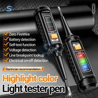 24V-250V Induction Tester Pen Highlight 3-Color Light AC Voltage Detection Electrician Screwdriver Probe Audible Visual Alarm