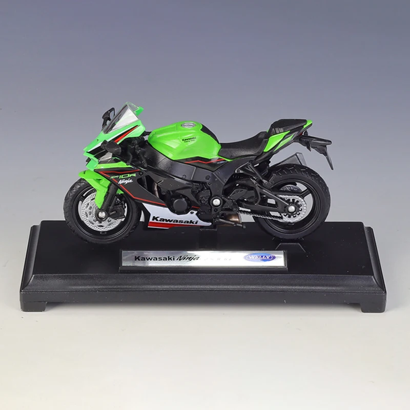 Welly 1:18 Motorfiets Modellen Kawasaki Ninja ZX10R Legering Model Motorfiets Model Motor Bike Miniatuur Ras Speelgoed Voor Gift Collection