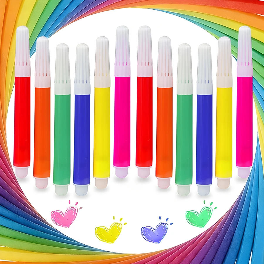 36/72 Stück 6 Lebendige Farben Mini Tragbare Aquarellstifte Zeichenmarker für Graffiti & Kunstmalerei Schreibwaren Kunstbedarf – Detail 2