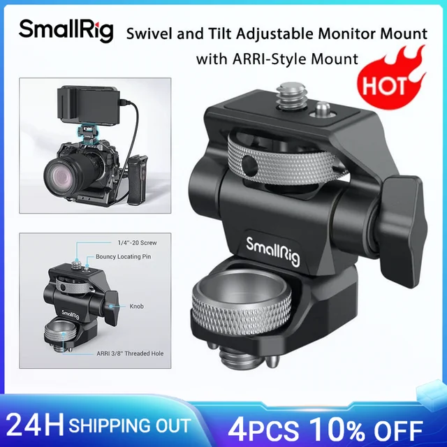 SmallRig DSLR Camera Clamp Obrotowy i regulowany uchwyt monitora ze śrubami do mocowania lampy błyskowej monitora DIY Attachment 2903B