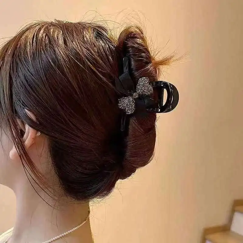 

High J-Sensation Fashionable Blink Bow Hairpin Female Temperament Internet Celebrity Medium Snap Clip Back Head Shark Clip