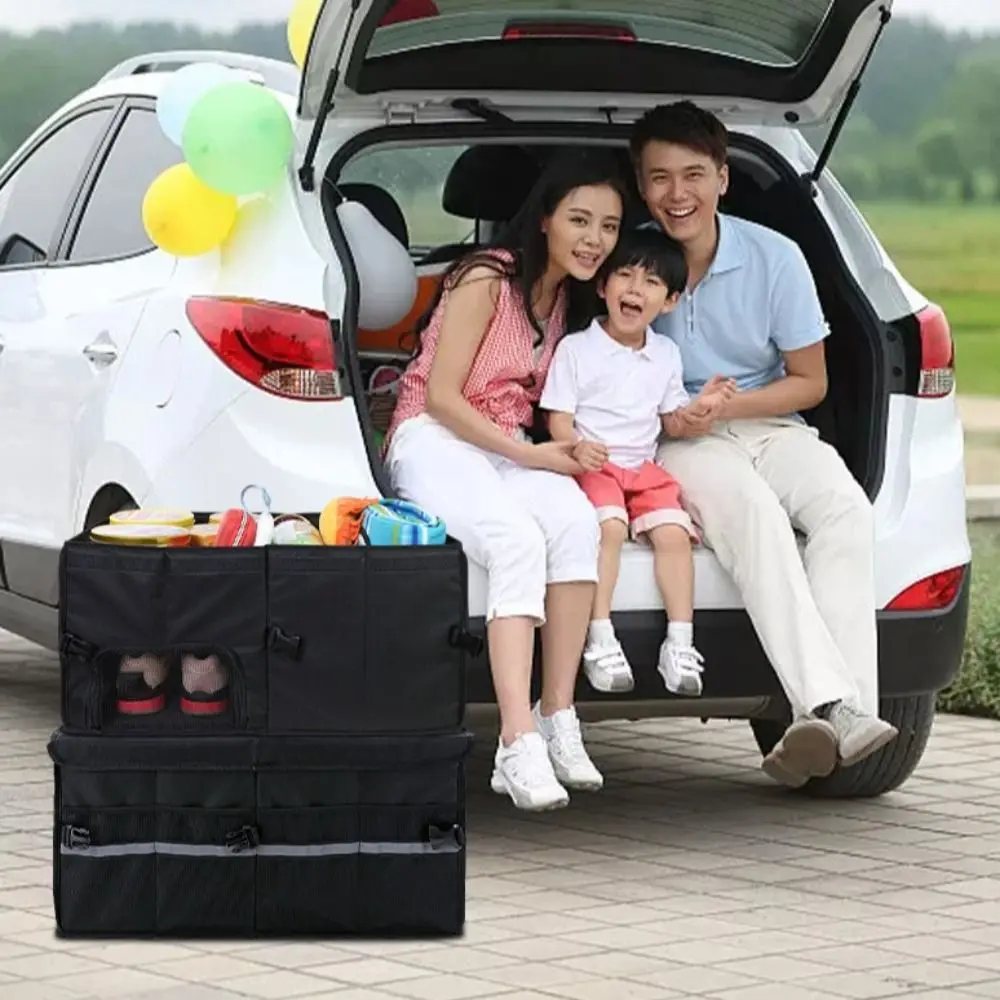 

Multi-Compartment Folding Car Trunk Storage Bag Interior Storage Box Auto Organizer Stowing Tidying Large Trunk Organizer SUV