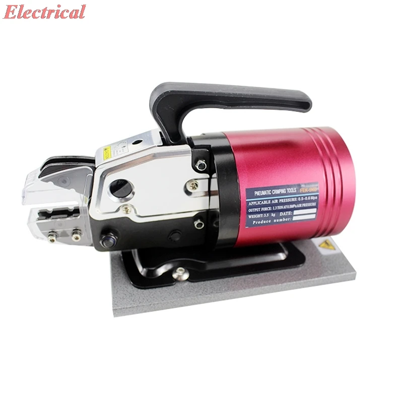 1set Pneumatic End Terminal Crimping Machine Tool 6.0mm2 10mm2 Ferrules Receptacle Plier Crimper w 15 Sets of Dies w Foot Switch