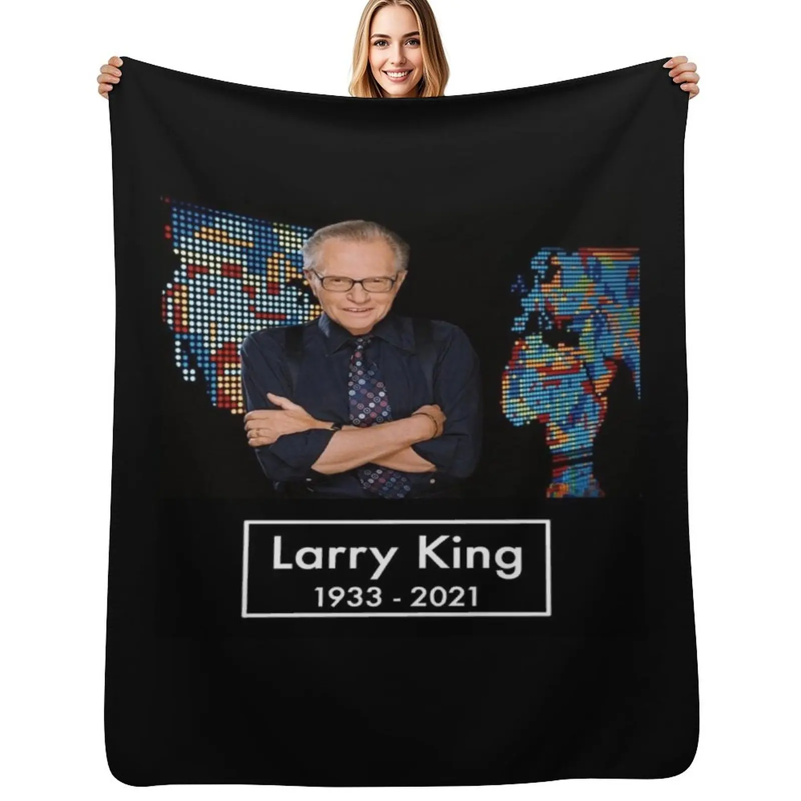 Larry King 1933 - 2021 Throw Blanket Weighted Soft Sofa Throw Flannel warm winter Hairy Blankets