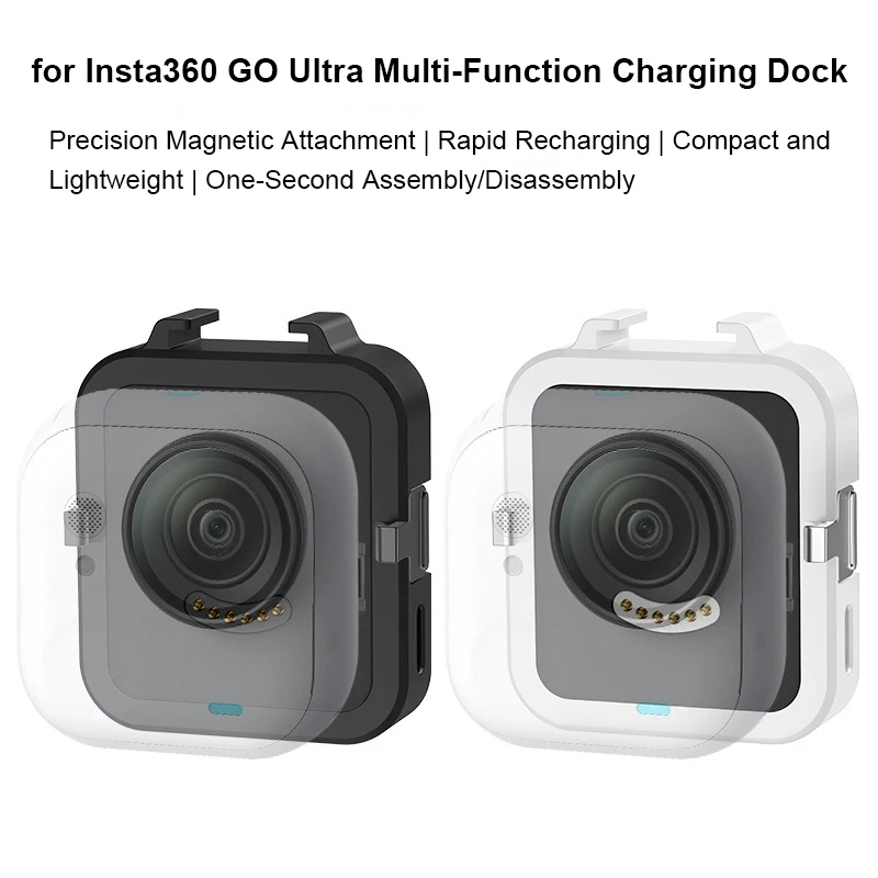 

For Insta360 GO Ultra Multi-Purpose Charging Dock with Cold Shoe & 1/4" Thread Mounts for LED Light Mic Tripod Charger Base