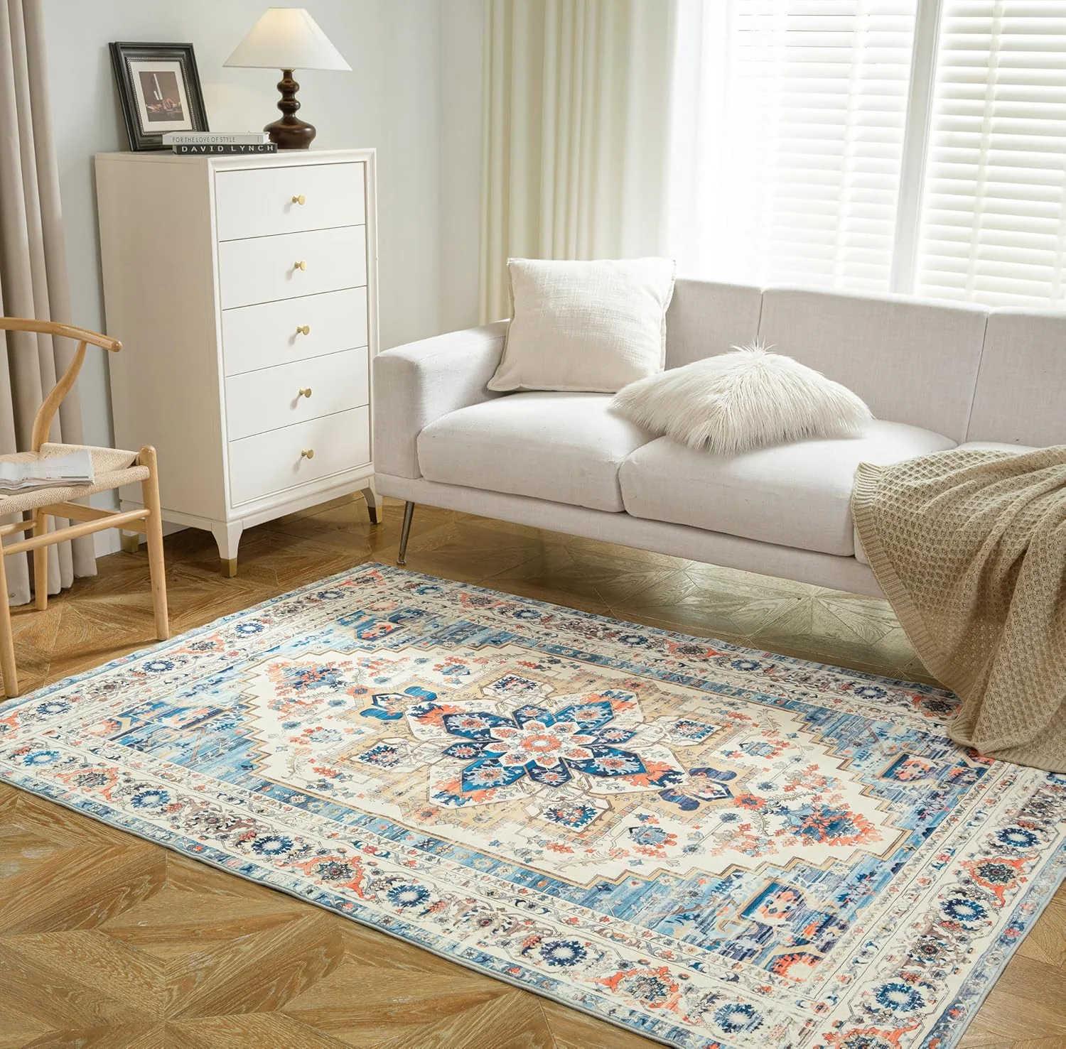 

VIKAMA Turkish Imported Persian Rugs American Luxury and French Vintage Style, Specialty Rugs for Living Room, Bedroom