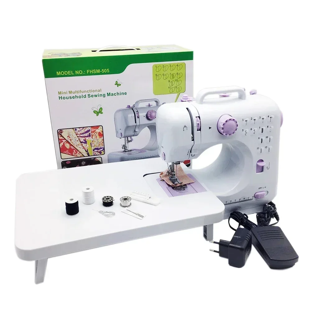 Cheap And Fine Mini Desktop Multiple Electric Sewing Machine Portable Household Needlework Presser Foot Pedal Sew Thick Clothes