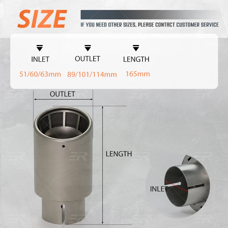 1PCS Universal Stainless Steel Exhaust Tips Modify For Car Decoration Cars Accessories Upgrade Muffler Pipe Tail Tip Nozzles