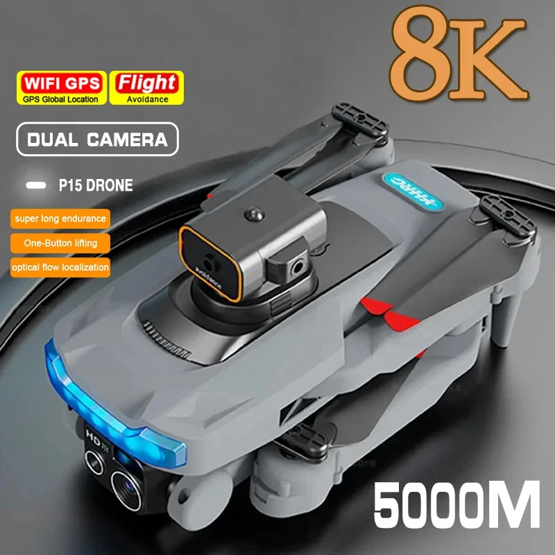 For Xiaomi P15 Drone 4K Professional Camera 8K GPS HD Aerial Photography Dual-Camera Omnidirectional Obstacle Avoidance Drone