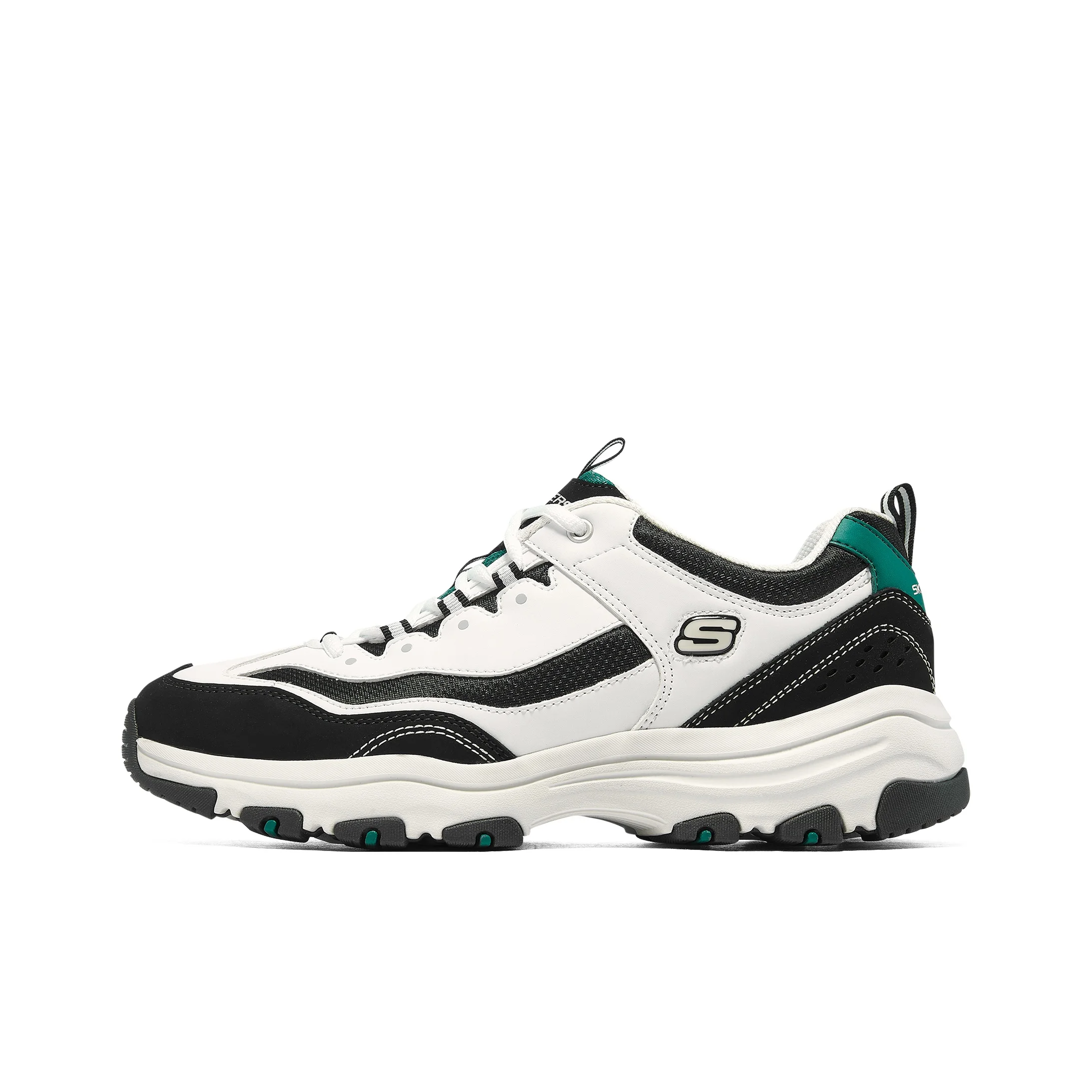 Skechers I Conik D'Lites Oreo Black Chocolate Milk Breathable Support Low top Chunky Sneakers Men's White Black 8790091-WBK