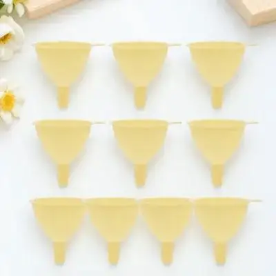 10Pcs Laboratory Funnel Plastic Small Funnel Thickened Wear Resistant Smooth Easy Handle Storage for Fine Bottleneck Liquid