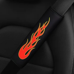 1 red yellow flame cloth printed car supplies seat belt shoulder cover comfortable pressure relief anti-tightening safety belt