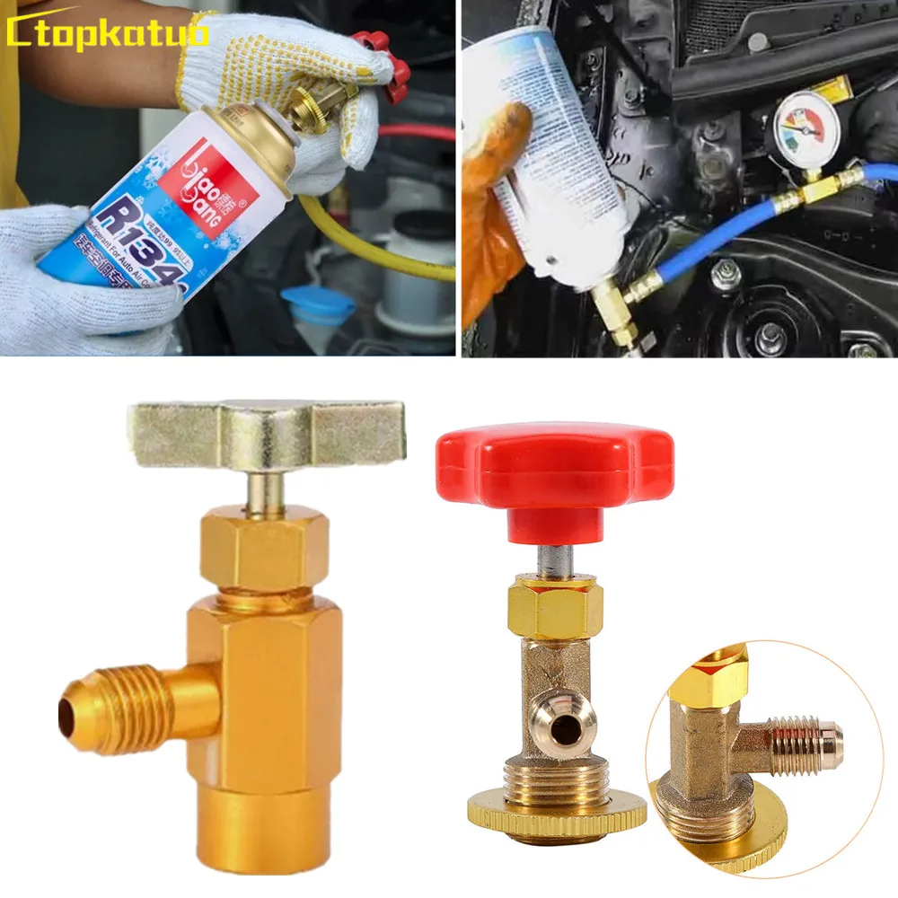 

R134a 1/4 Thread Adapter Auto Air Conditioning Can Tap Open Valve Bottle Opener Valve Cap Dispenser 1/2ACME Refrigerant R134A