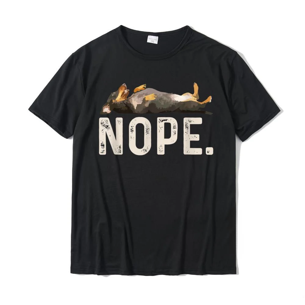 Nope Lazy Dachshund Dog Lover Gift T-Shirt Adult Family Crazy Tops & Tees Cotton Tshirts Family