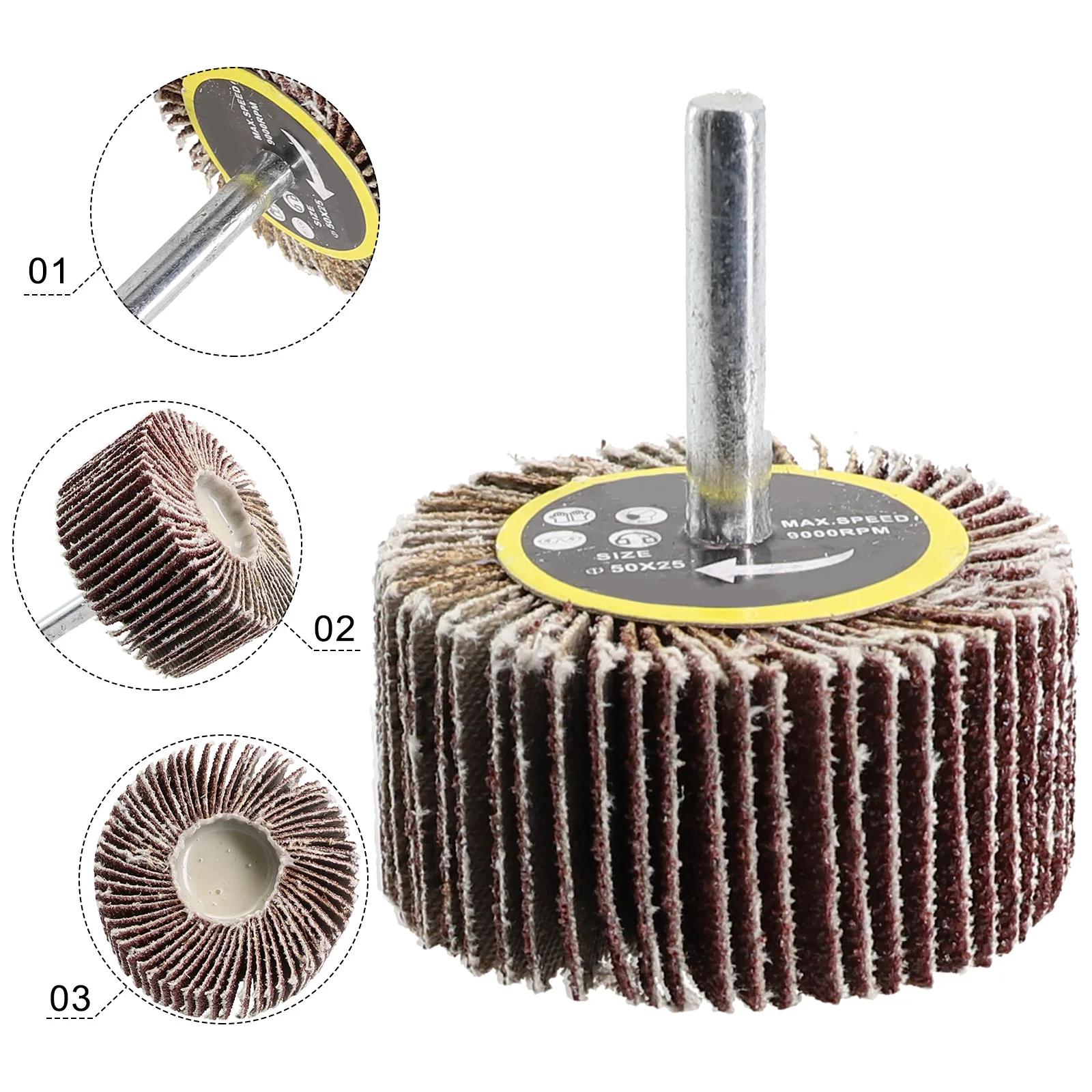 25/30/40/50mm80 Grana Levigatura Feritoia Disco Abrasivo Ruota Testa Accessori Carta Vetrata Rettifica Lucidatura Accessori Per Utensili Rotanti