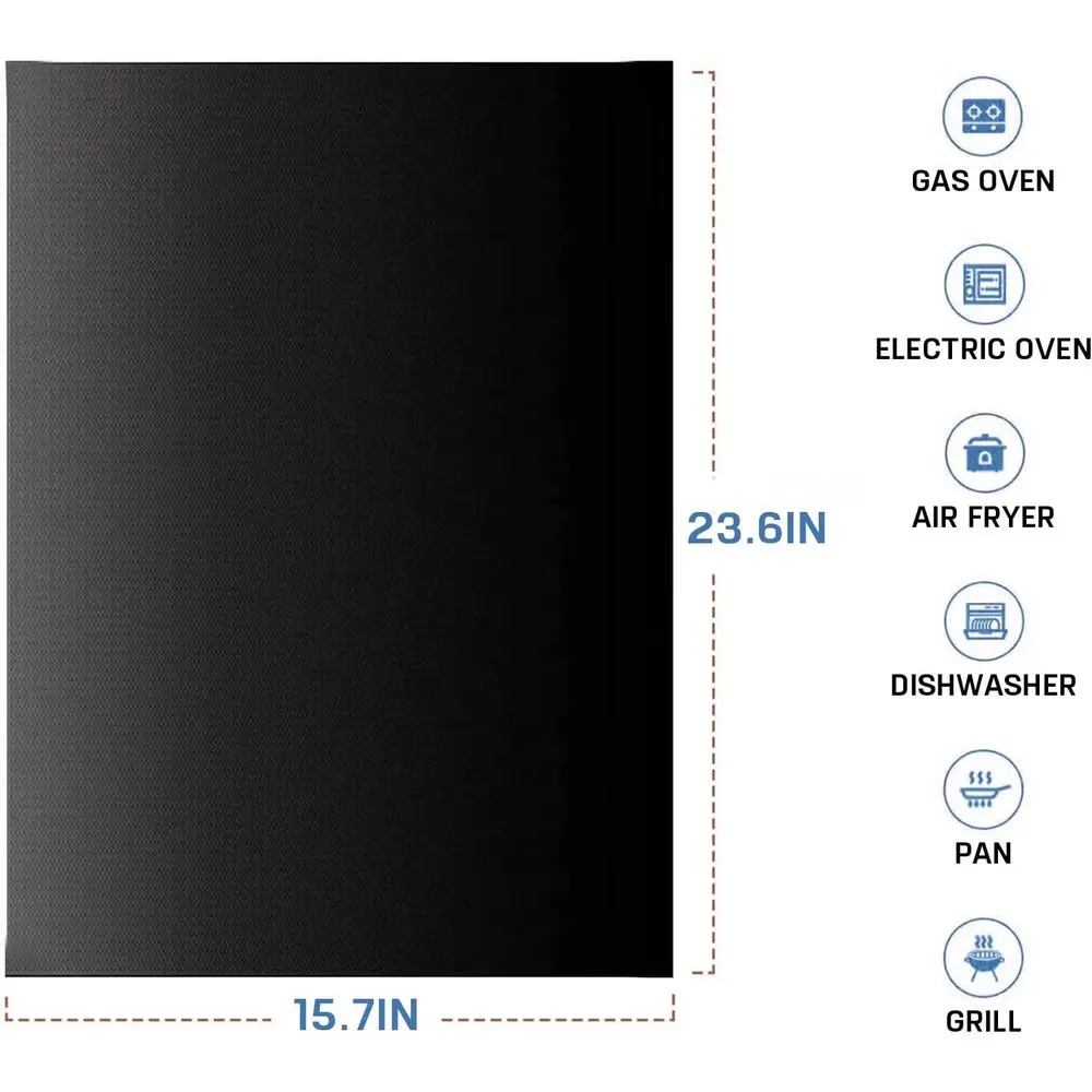 Large Oven Liners, 5 PACK Heavy Duty, BBQ Grill Mats, Bottom Oven, Gas, Electric, Assisted Ovens, Bg Mat, Oven Protector Sheets, view 2