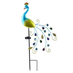 Metal Peacock Garden Solar Lights 300mAh LED Outdoor Decor Stake Light Waterproof Solar Lawn Lamp for Courtyard Garden Path Lawn