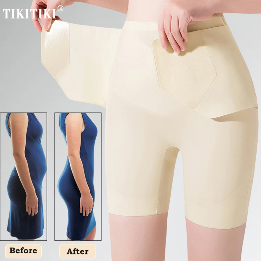 

Корректирующее белье для живота для женщин, бесшовные шорты с высокой талией для коррекции фигуры, подтягивающие бедра, стройные трусы для под платьем