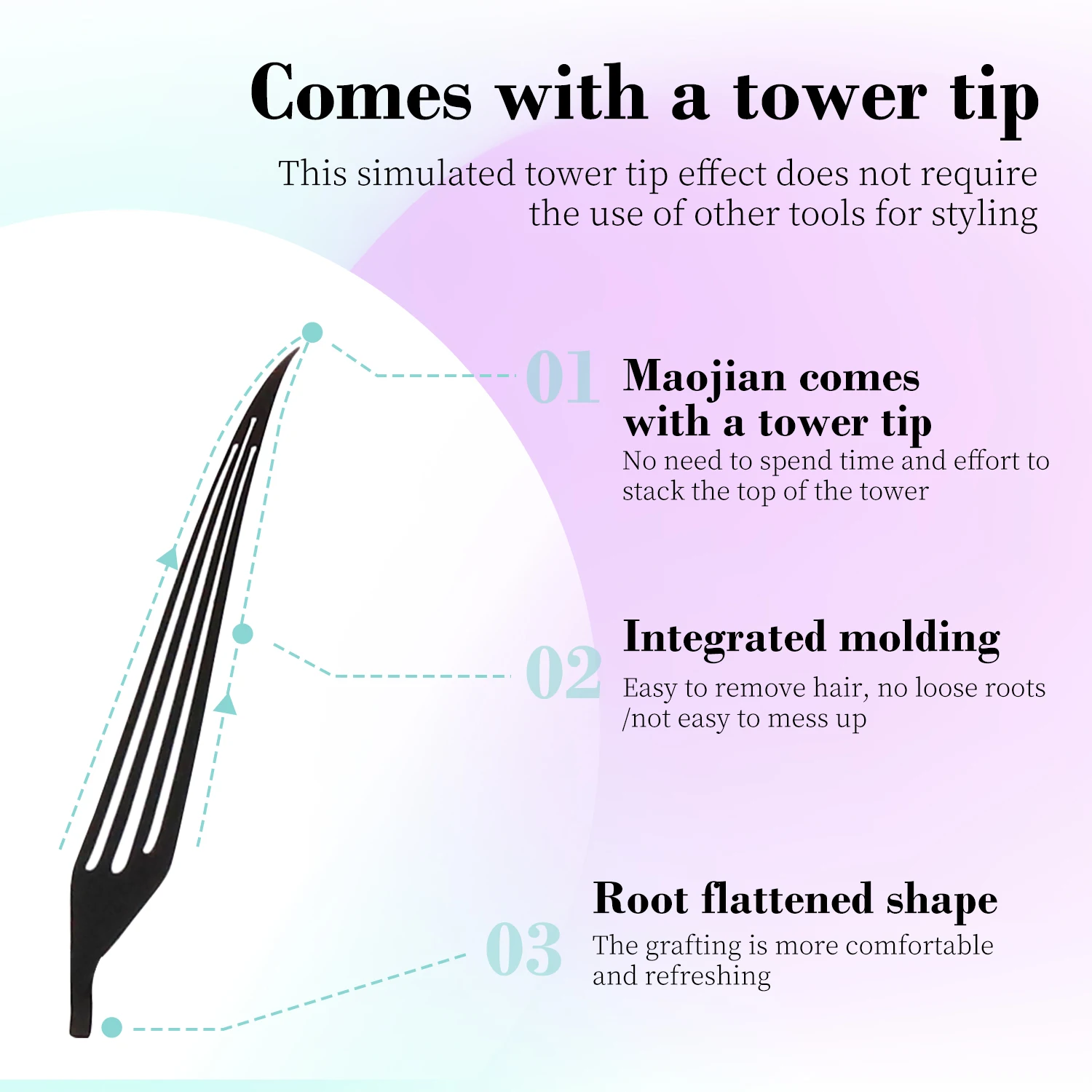 AGUUD Anime Spike Lash Extension, Natürliche Leichte Flatternde Manga-Wimpern, Vorgefertigte Spire-Wimpern Manga-Wing-Wimpern – Detail 2