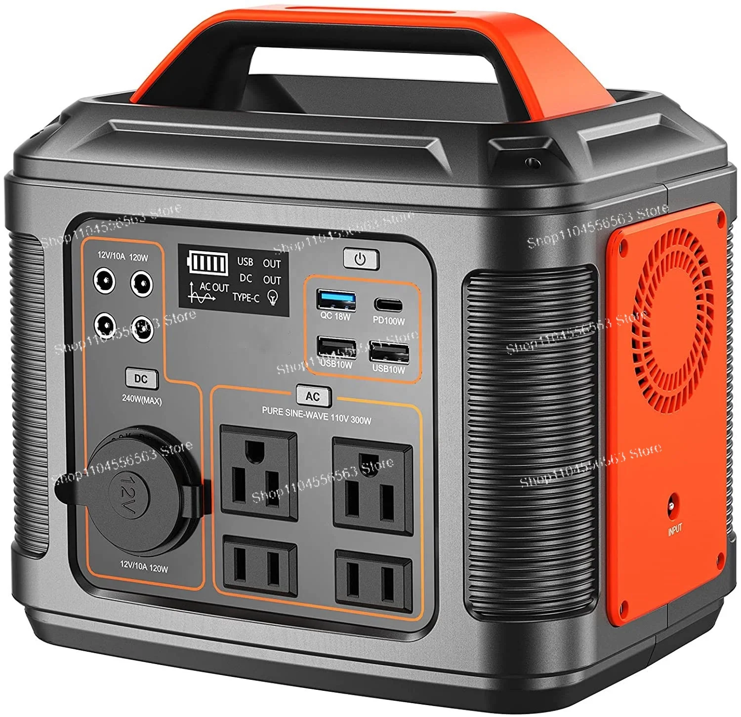 Portable Solar Generator 300W, LiFePO4 Pure Sine Wave With MPPT Controller