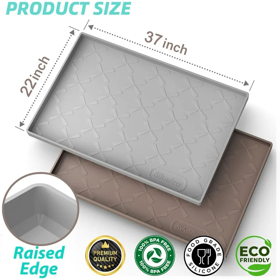 حصيرة تحت المغسلة مقاس 37 بوصة × 22 بوصة مقاومة للماء، ورف درج المطبخ وبطانة الخزانة، وواقي الحوض لمنظمي الحمام