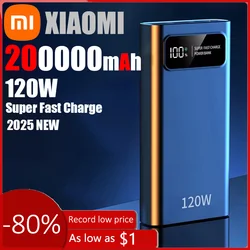 Xiaomi 200000mAH 120W Power Bank Super Fast Charging Battery High Capacity Digital Display Power Bank For iphone Samsung Xiaomi