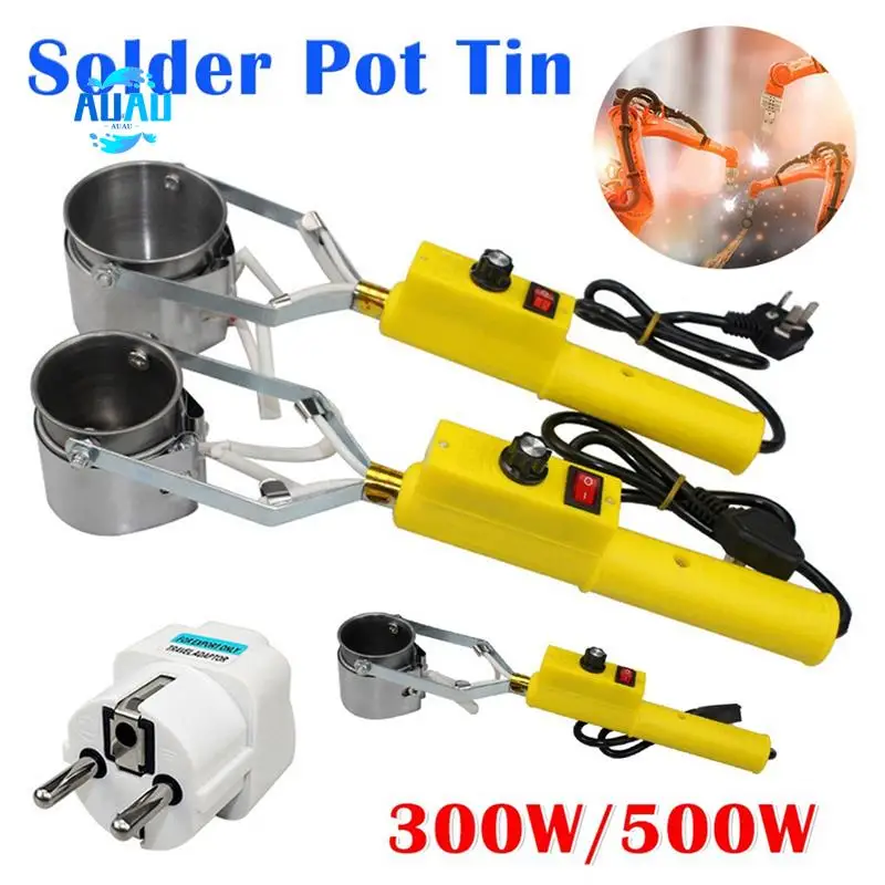 

AUAU-Tin Melting Solder Pot Handheld Soldering Repair Furnace Adjustable Temperature Desoldering Pot Tool EU Plug