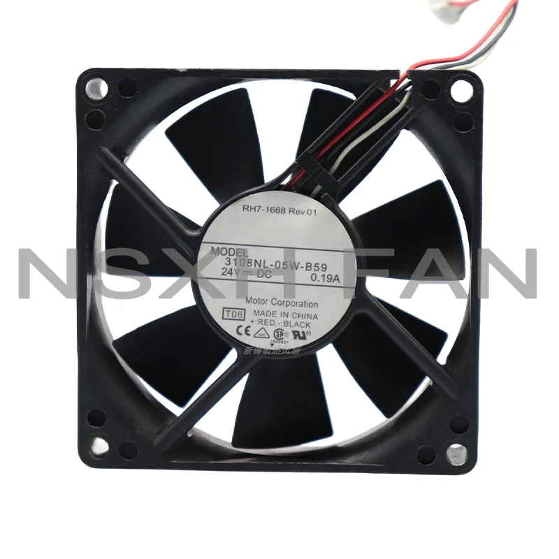 Ventilador de refrigeración de frecuencia, nuevo 3108NL-05W-B59 DC24V 0.19A 8020 8cm