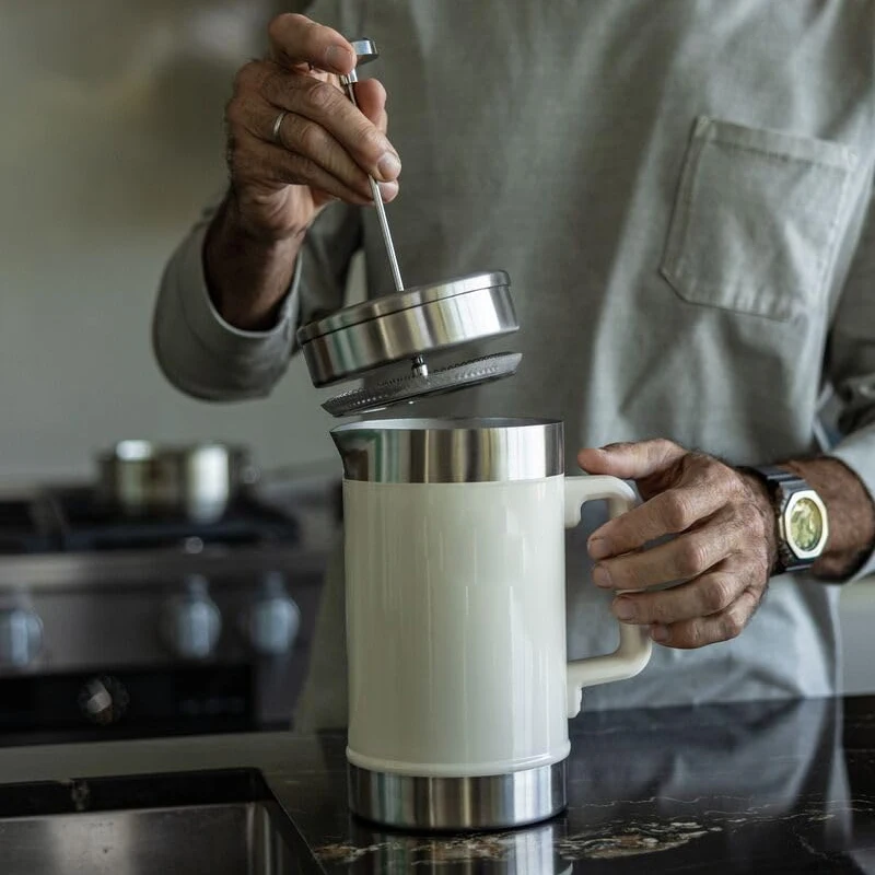 Outdoor Camping Home Leisure 304 Stainless Steel French Press Coffee Pot Filter Cold Insulation Outdoor Campfire Enjoy Coffee