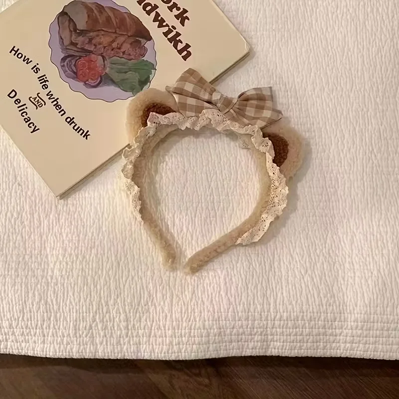 1 süßes Stirnband mit Bärenohren, weiches Haar-Accessoire, Valentinstagsgeschenk, Themenparty, Freizeitoutfit – Detail 2