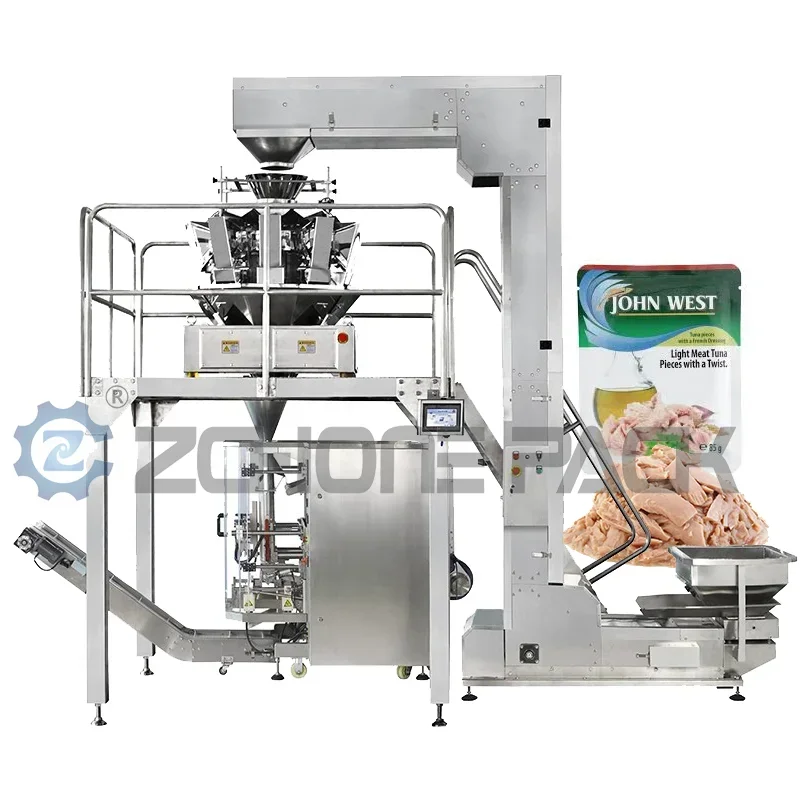 Fully Automatic Vertical Packaging Machine Meat Beef Chicken Pork Salmon Tuna Bag Sealing Machines Pillow Bag Plastic Machine