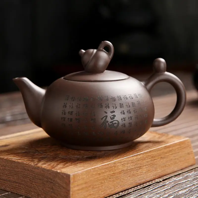 

Simple Purple Clay Teapot Ceramic Tea Set Gift Handmade Purple Clay Tea Pot Tea Brewing Tools Elegant Minimalist Design