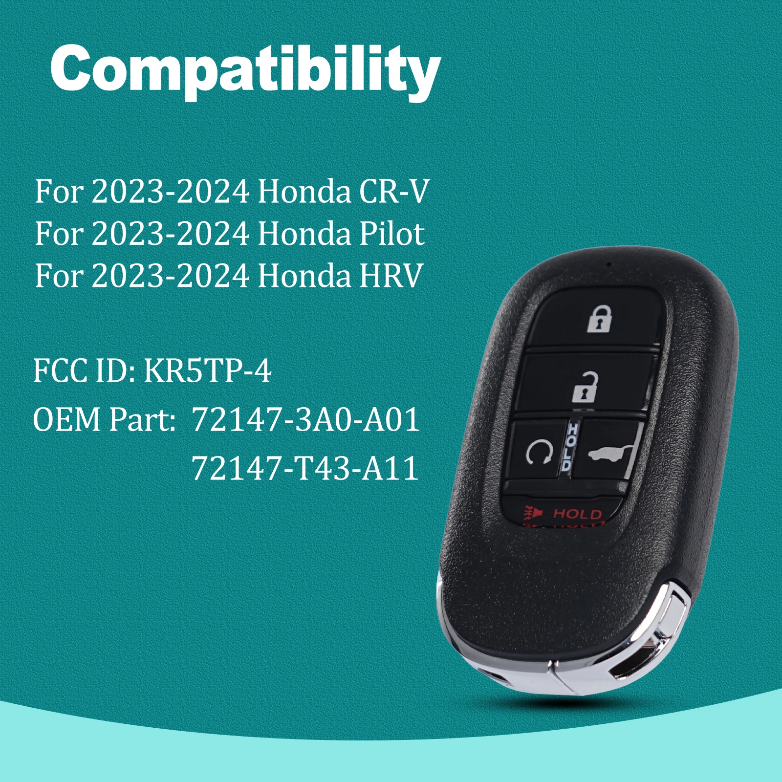 New Replacement Remote Key fob and Programmer Tool For 2023 2024 2025 Honda CR-V HRV Pilot programming Key fob KR5TP-4