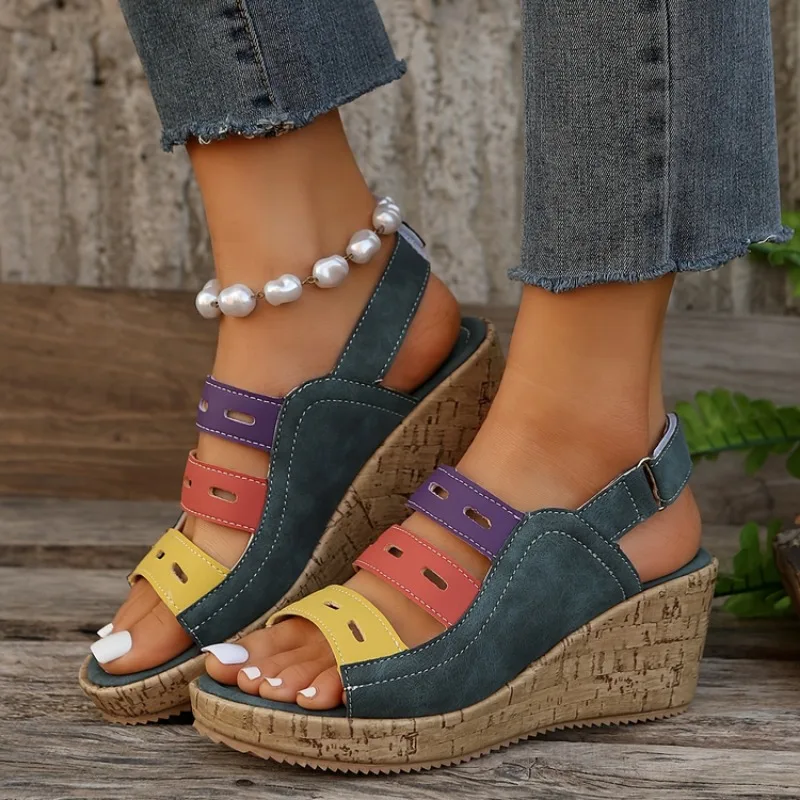 Sandalias envolventes transpirables para Mujer, Zapatos planos con cordones, Color a juego, novedad De verano, 2024