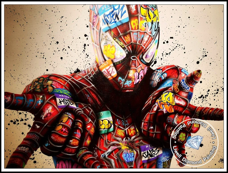 家の装飾のためのスパイダーマンとジョーカーの現代的なポップアートの