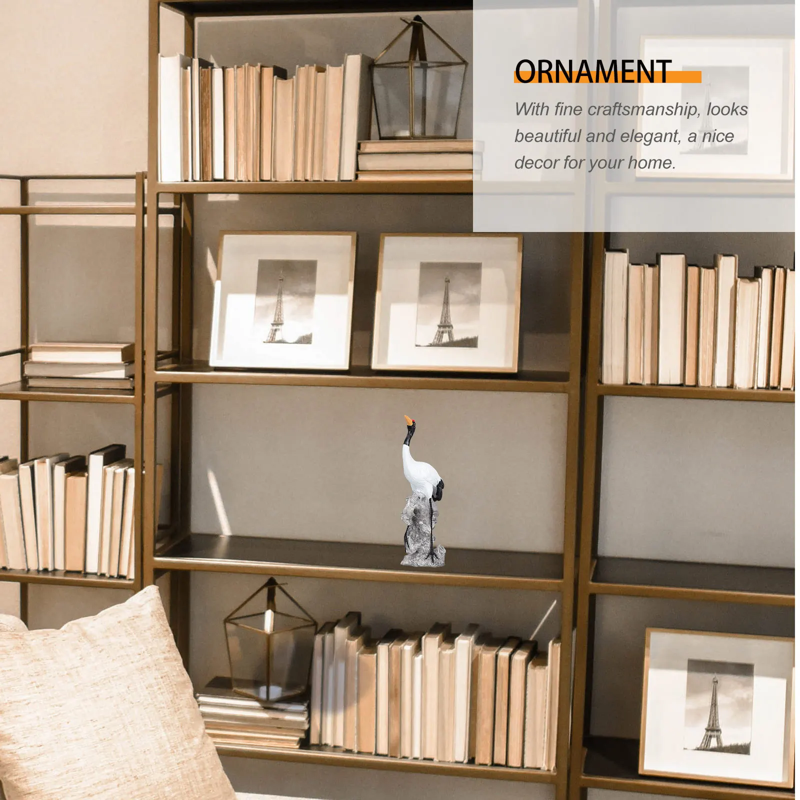 

4Pcs White Crane Ornaments Resin Decorations Fashionable Safe Micro Landscape Decoration Crane Ornaments