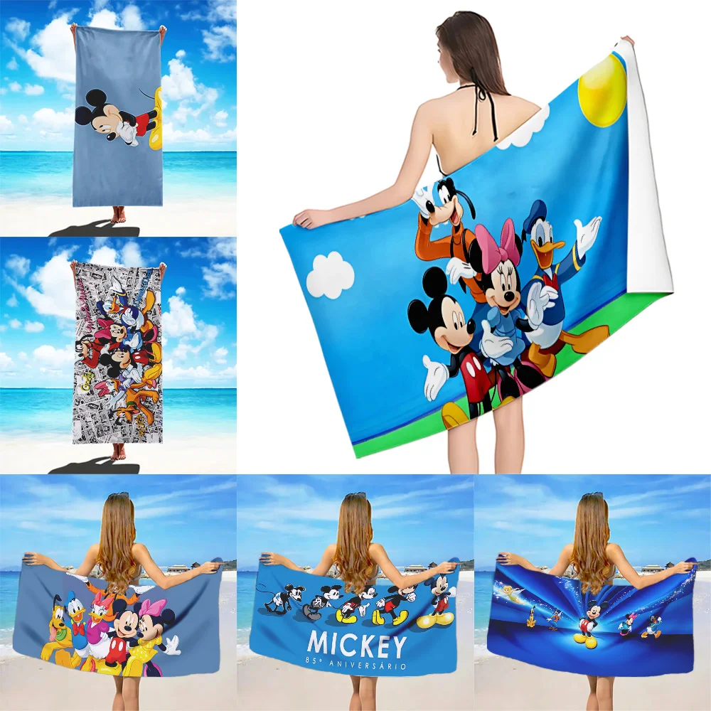 Disney Mickey Mouse Anime Graffiti Beach Towel Microfiber Sand Free Quick Dry Soft Sandproof Pool Towels Gift for Women Travel