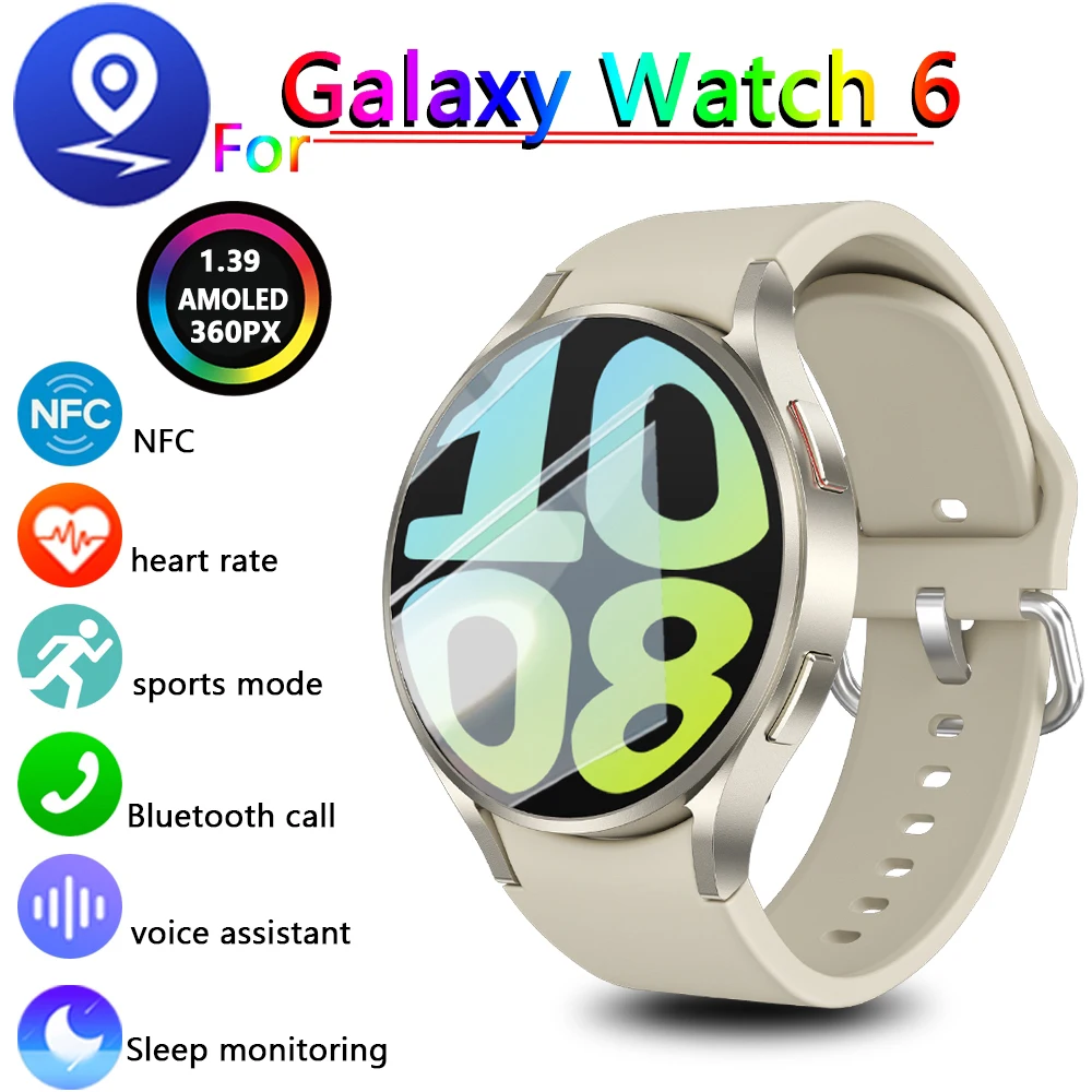 2024 New For Samsung Galaxy Watch 6 Classic Smart Watch Men Women Bluetooth Call HD AMOLED Voice Call NFC GPS Sports Watches