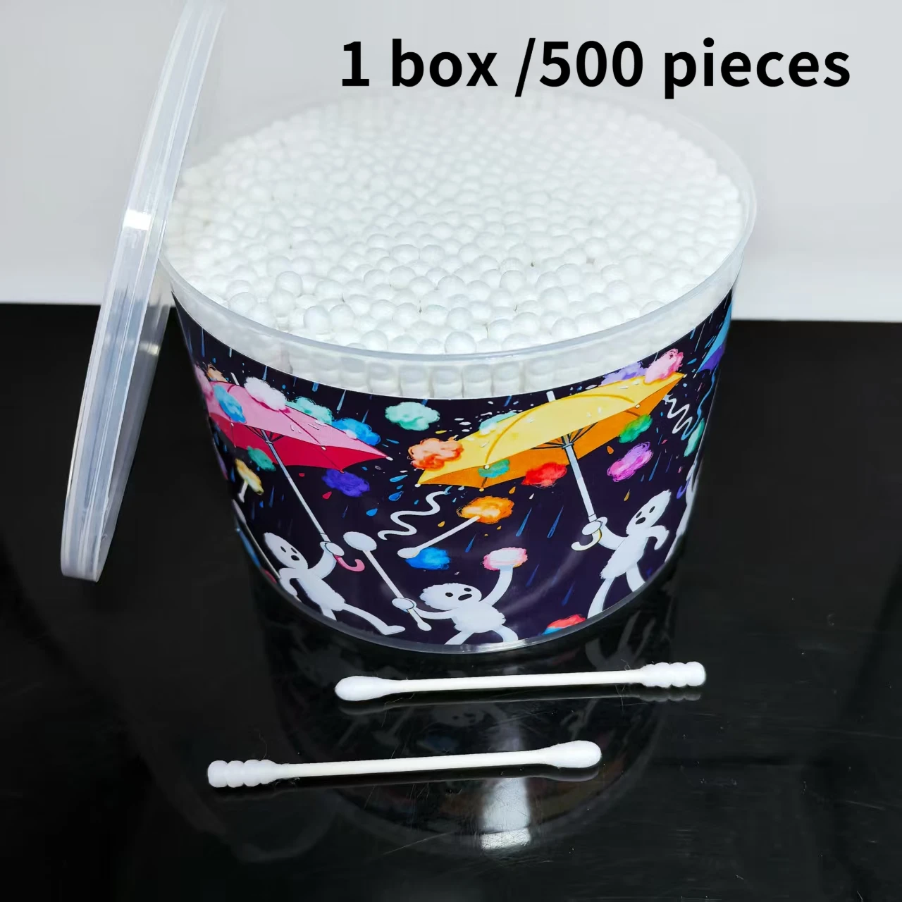 500개 이중 헤드 디테일 클리닝 특수 면봉, 나선형 헤드와 둥근 헤드, 성인용 이중 헤드 면봉