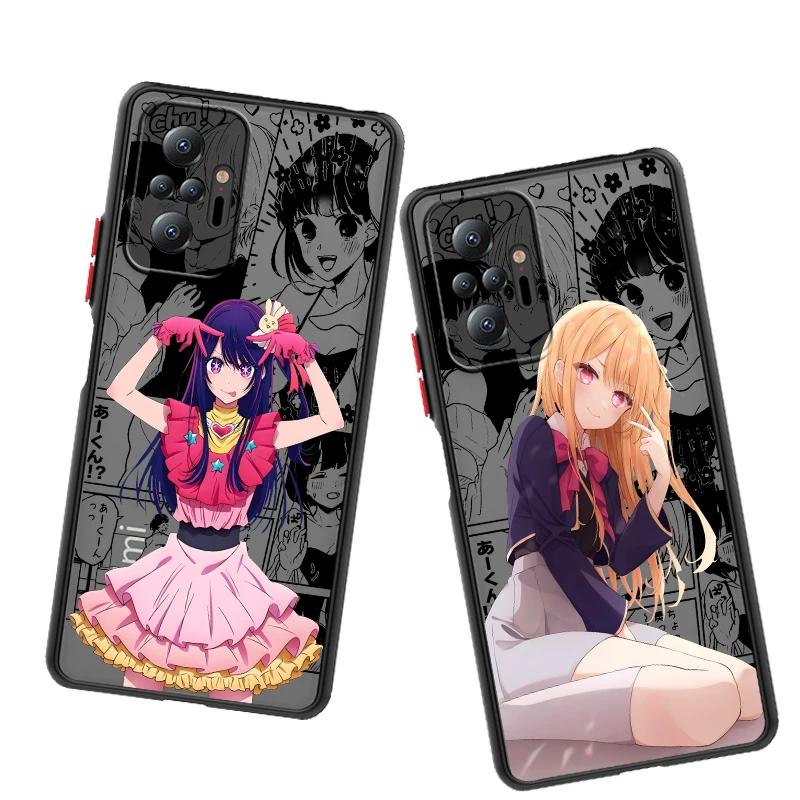 R-Rubys H-Hoshinos Anime Cartoon Frosted Translucent For Redmi Note 13 12 12S 12T 11 11T 11E 10 10S 9 Pro Plus 5G Soft