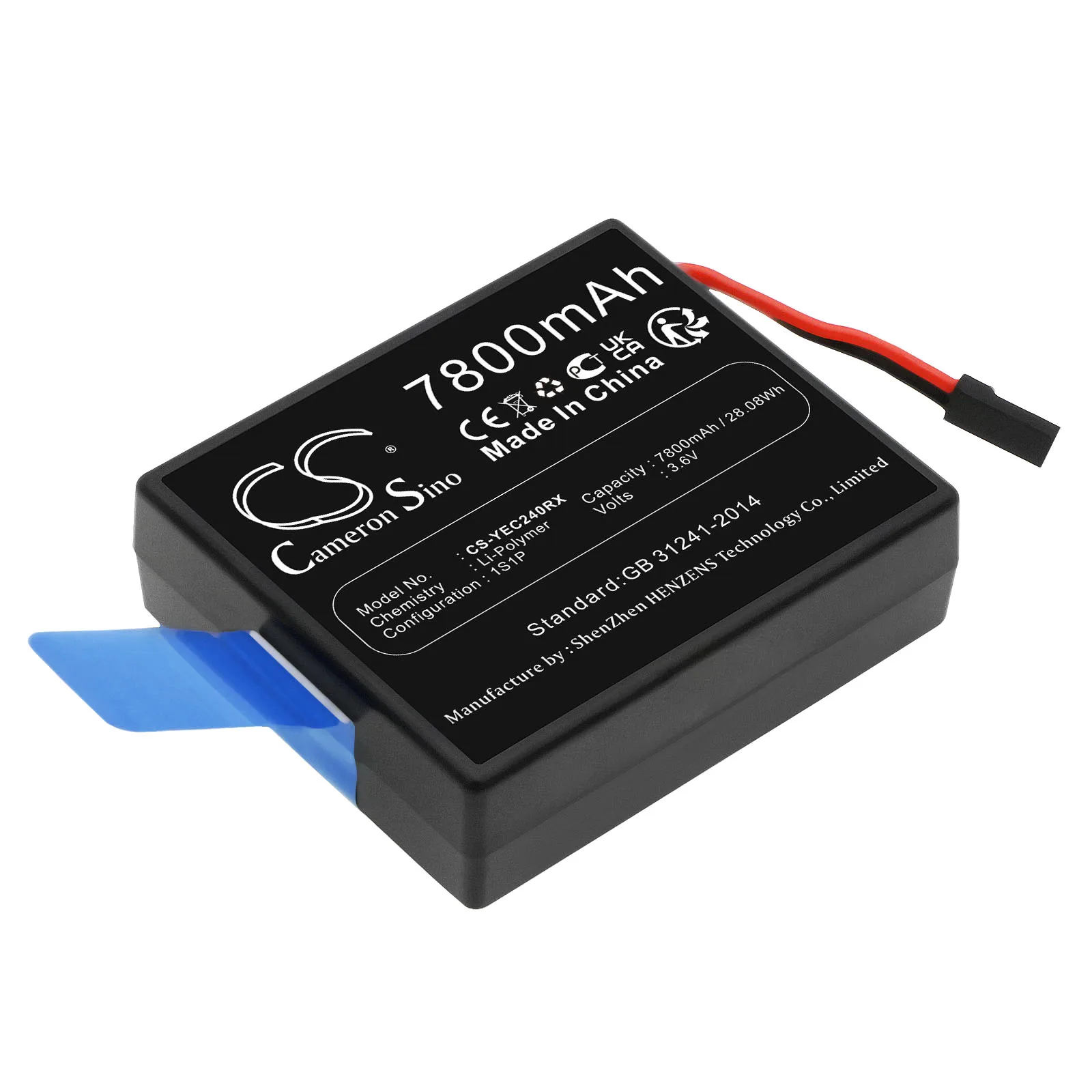Replacement 3.6V 7800mAh Remote Controller Battery YP-2 for Yuneec ST24 Controller, For Tornado H920 Controllers
