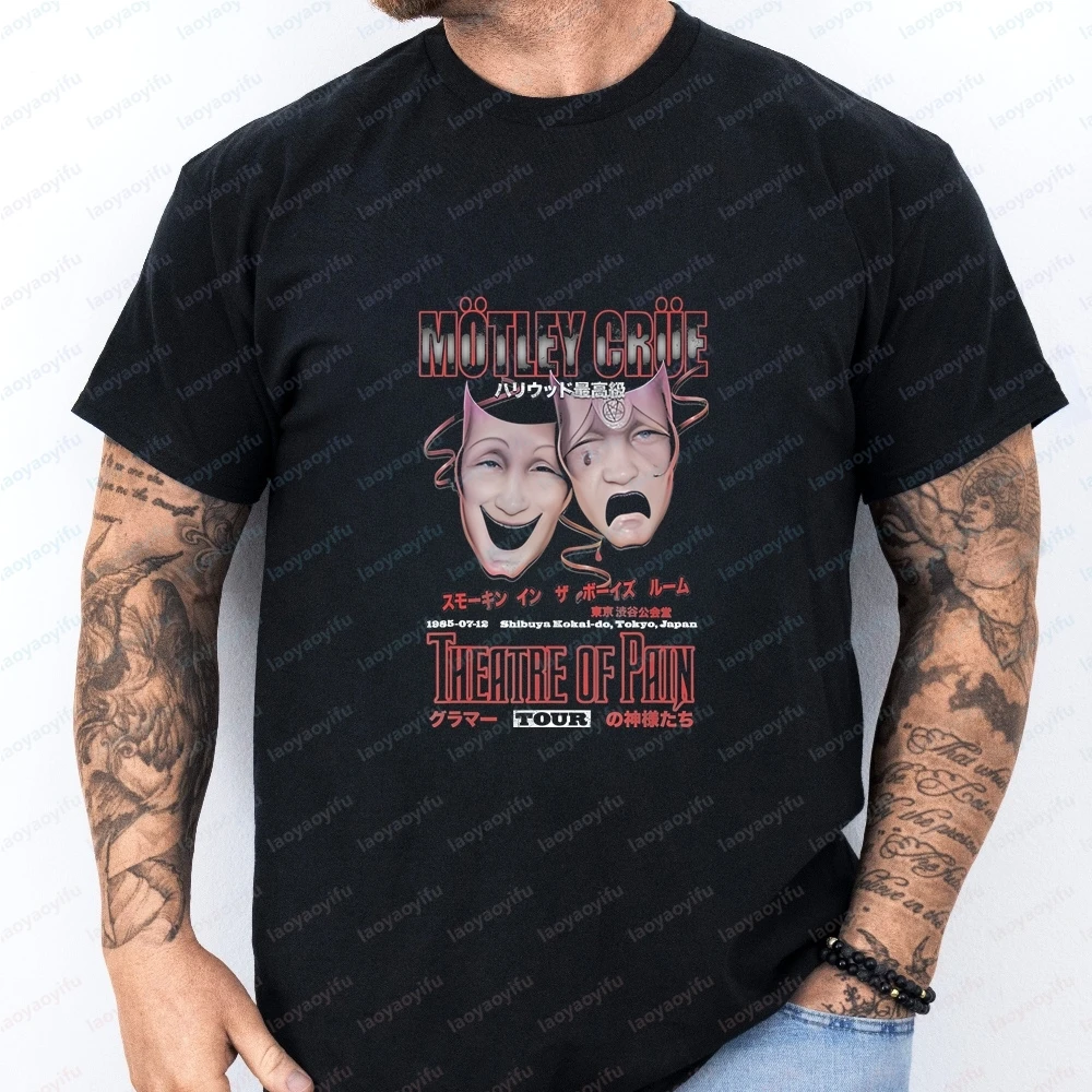 Nova Blusa com Estampa da Banda de Metal Retro Mötley Crüe - Camisa Moderna de Manga Curta Adequada para Homens e Mulheres