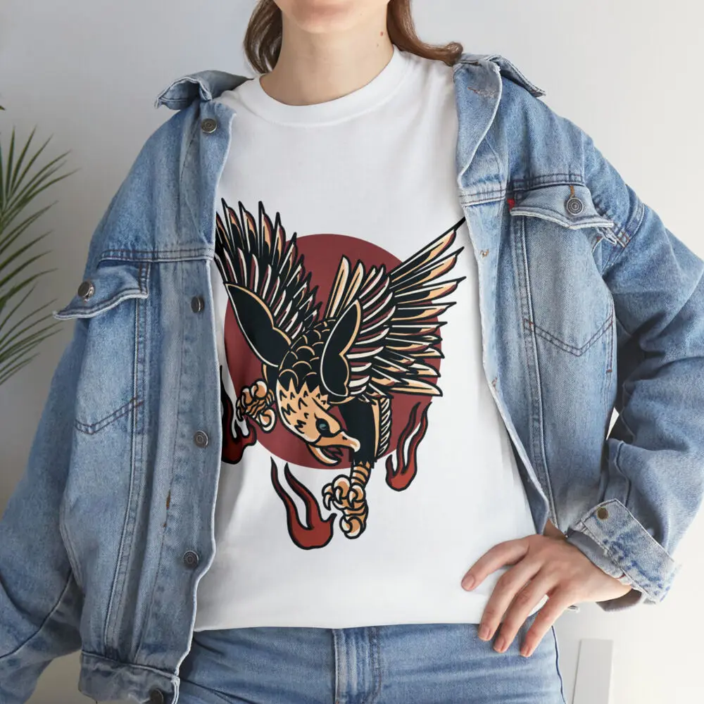 Vintage Old School Eagle T Shirt, Street City Motor Flag Tattoo Odzież