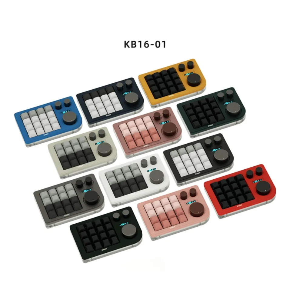 DOIO KB16-01 16-Key Designer Keypad Triple Knob Custom Mechanical Keyboard Customized Gaming  Wired Hot-swappable Arcade GameDIY