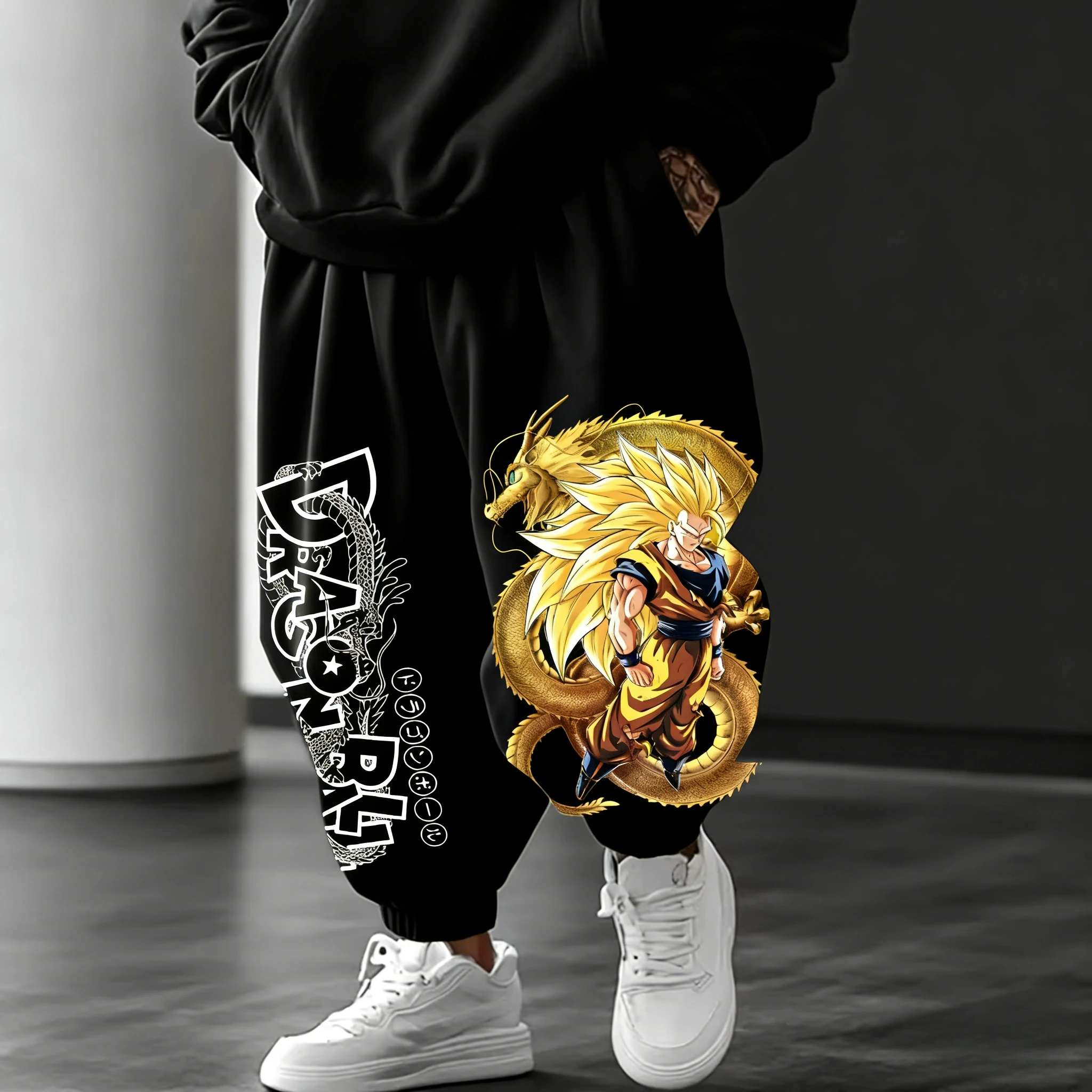 لعبة دراغون بول أنيمي سوبر سايان 3 سراويل مدببة مطبوعة 2026 خريف/شتاء جديد هاراجوكو للرجال والنساء سراويل فضفاضة غير رسمية #1