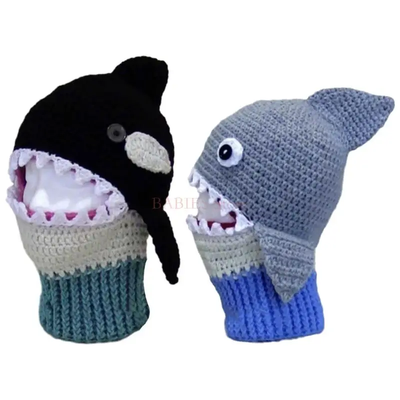 

C9GB Bonnet Caps with Neck Hood Baby Infant Knitted Hat Winter Warm Hat for Boy Girl