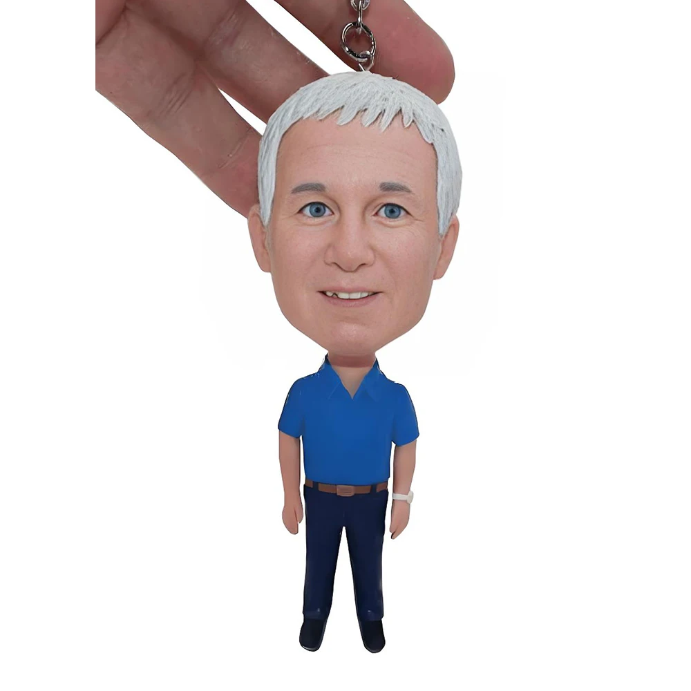 Custom Keychain Bobblehead with Your Photo,Personalized Key Ring Bobble Head,Customized Key Chain for Men Boyfriend Lovers